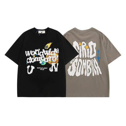 Camiseta Vintage con Estampado de Letras para Hombre y Mujer - Image 3