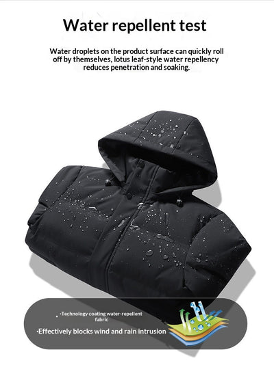 Abrigo Acolchado de Algodón para Hombre con Capucha Desmontable Forrada en Polar - Image 18