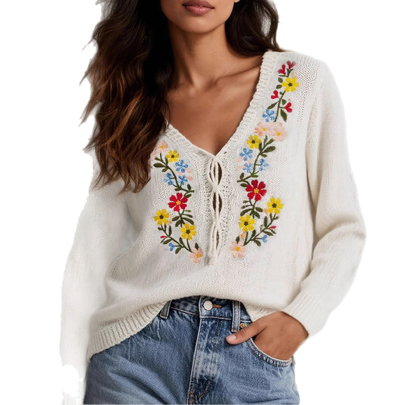 Blusa Floral Artesanal Retro Versátil