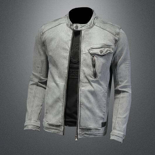 Chaqueta Denim Stretch con Cierre para Hombre - Ajuste Premium - Image 7