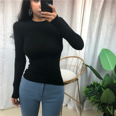 Blusa Ajustada Semitransparente Cuello Redondo para Mujer - Image 7