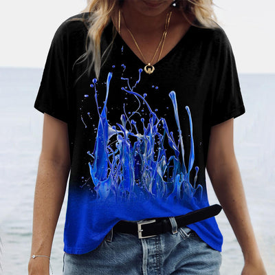 Blusa Cuello V con Estampado Abstracto para Mujer - Image 15