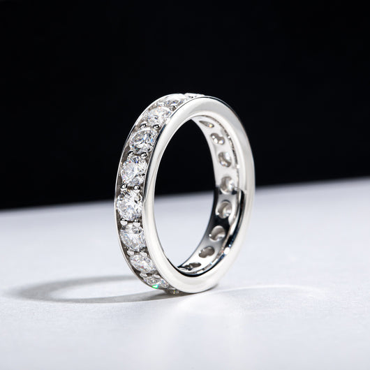Anillo de Moissanita para Mujer Plata 925 con Diamantes en Línea Simple - Image 6