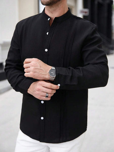Cardigan Rayado Cuello Mao Hombre Primavera-Otoño - Image 7