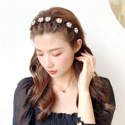 Diadema Trenzada Pastoral con Horquilla para Cabello Prensado
