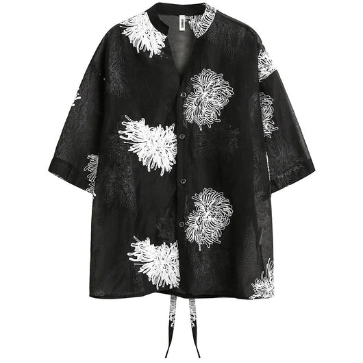 Camisa Casual Bordada de Manga Corta para Hombre - Image 10