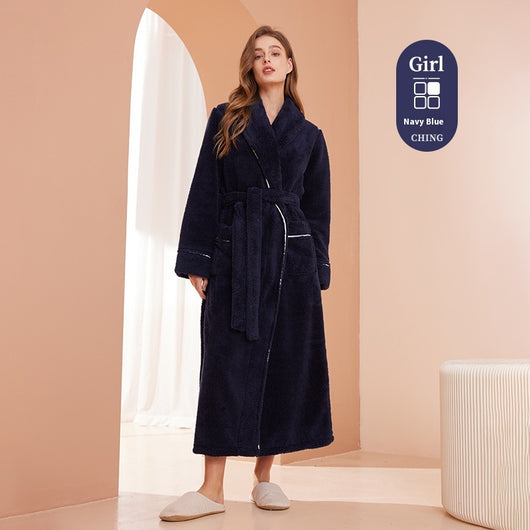 Bata de Invierno en Terciopelo Algodón para Parejas - Pijama Largo Talla Grande Lujo Ligero - Image 18