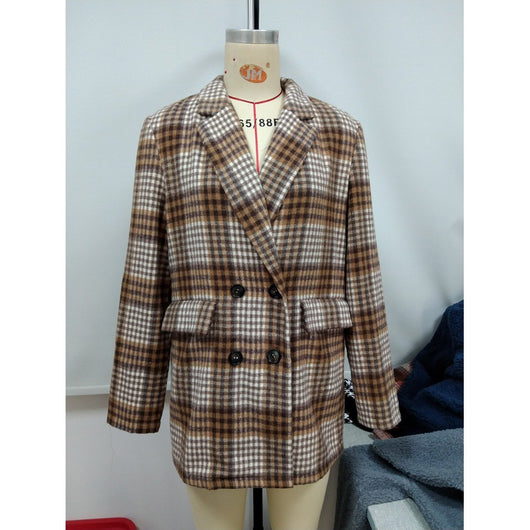 Blazer Cuadriculado Doble Botonadura - Estilo Casual Versátil - Image 9