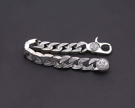 Pulsera de Plata 925 Retro para Hombre con Diseño Creativo y Agujeros Pop - Image 4