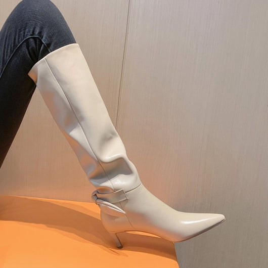Botas Stiletto con Moño en Cuero Genuino para Mujer - Image 7