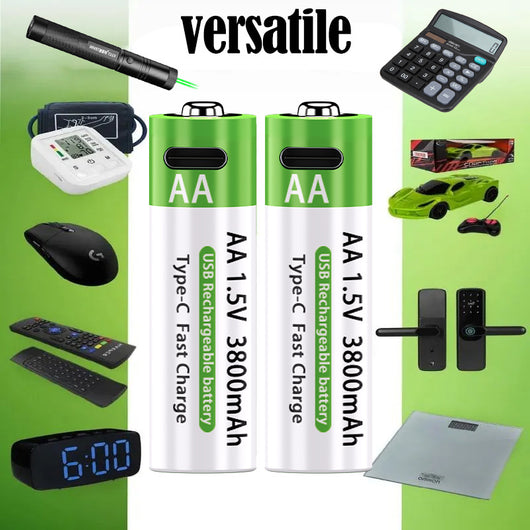 Batería Recargable No 5 de Litio 15V Carga Rápida USB-C AA 3800mAh - Image 15