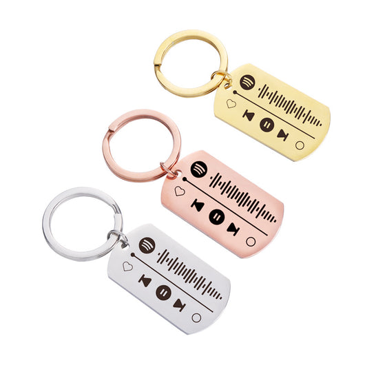 Llavero Minimalista de Acero Inoxidable Espejo Personalizable