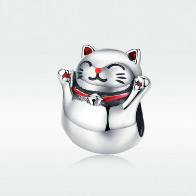 Pulsera de Cuentas Gato de la Suerte en Plata Esterlina - Image 9