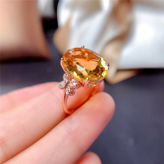 Anillo de Cuarzo Citrino Natural - Diseño Elegante y Energético - Image 2