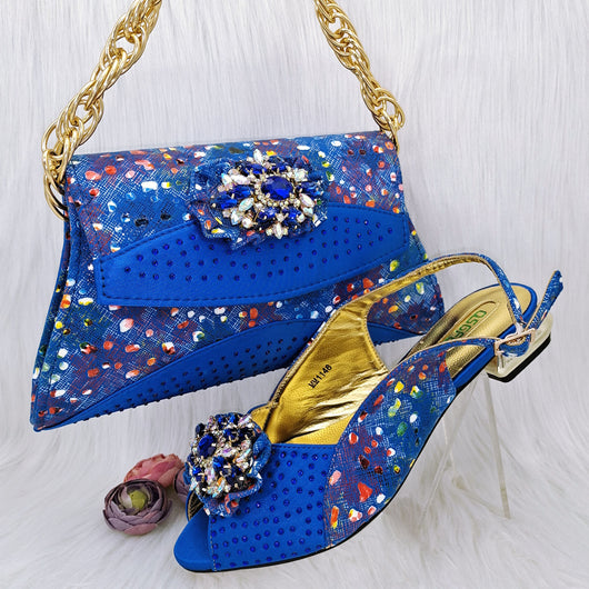 Conjunto de Zapatos y Bolso a Juego con Flores de Cristal Multicolor - Image 13