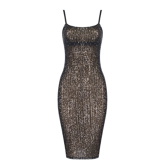 Vestido Elegante con Lentejuelas y Espalda Ajustada Reductora - Image 9