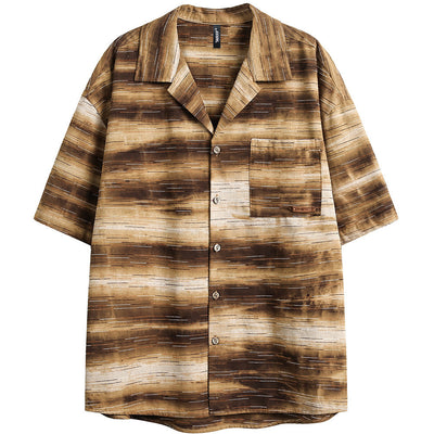 Camisa de Manga Corta con Rayas Degradadas para Hombre - Image 6