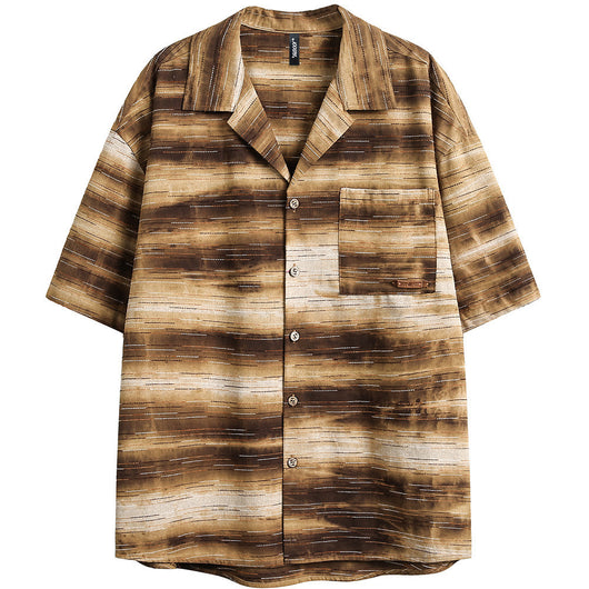 Camisa de Manga Corta con Rayas Degradadas para Hombre - Image 6