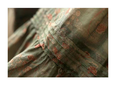 Camisa Vintage de Lino y Algodón con Estampado Floral para Verano - Image 12