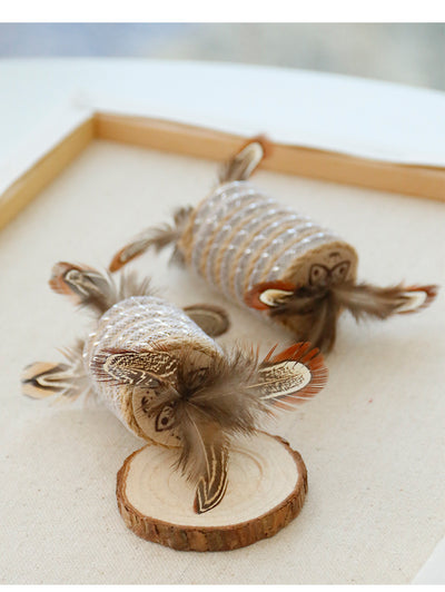 Juguete Interactivo para Gatos con Plumas, Cuerda de Cáñamo y Rodillo Sonoro - Image 8