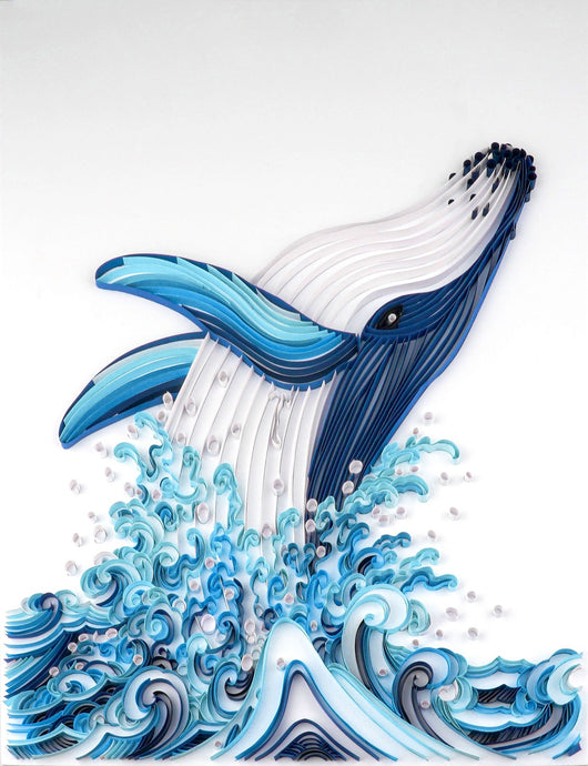 Cuadro de Ballena Tejida a Mano - Arte Decorativo Artesanal 20 Pulgadas