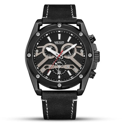 Reloj Deportivo Multifuncional para Hombre con Correa de Cuero y Luz Nocturna - Image 2