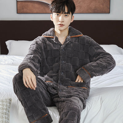 Pijama Hombre Franela Jacquard Forrado Térmico Cómodo - Image 2