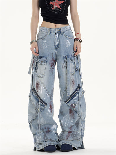 Pantalones Vaqueros de Trabajo Mujer Cintura Alta Bolsillos Múltiples - Image 20