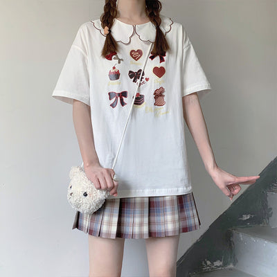 Playera Blanca Estampada Dulce y Adorable de Manga Corta - Image 6