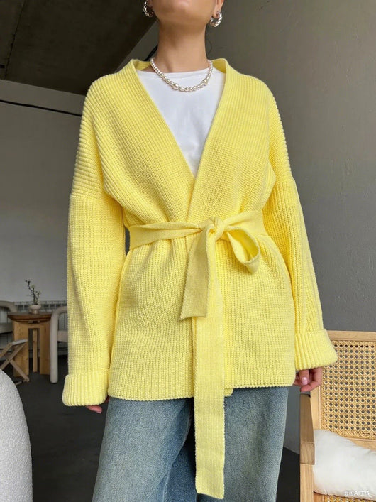 Cardigan Tejido de Cachemira con Cinturón Integrado - Image 19