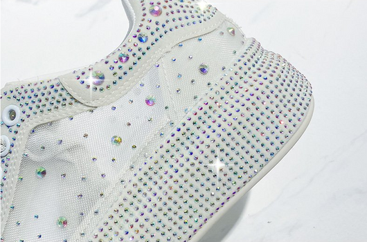 Tenis Casuales Respirable con Detalles de Cristales y Cordones - Image 9