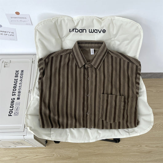Camisa Retro Oversize de Manga Larga para Hombre - Image 4