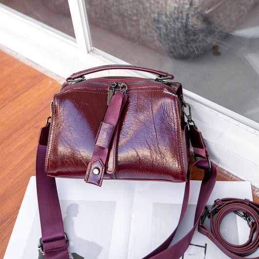 Bolso Bandolera de Cuero Curtido al Óleo para Mujer - Diseño Elegante y Sofisticado