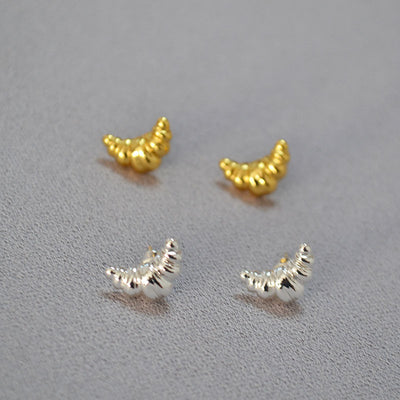 Aretes de Botón Diseño Minimalista Japones Croissant Personalidad - Image 7