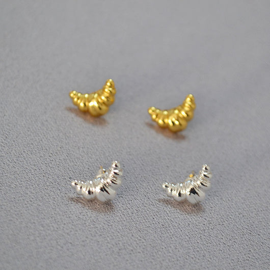 Aretes de Botón Diseño Minimalista Japones Croissant Personalidad - Image 7