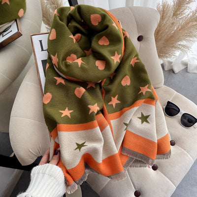 Bufanda de Cachemira Gruesa Coreana para Mujer - Primavera y Otoño - Image 18