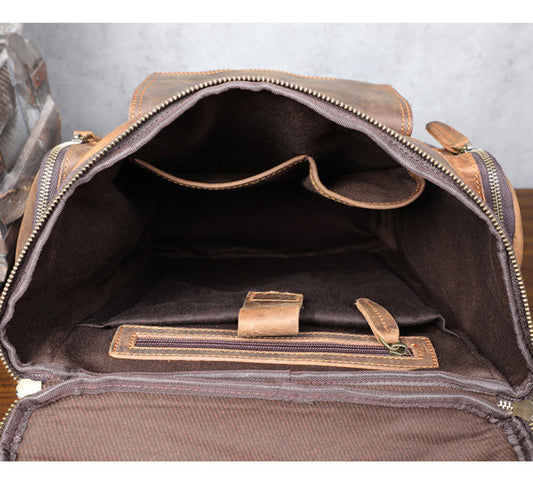 Mochila de Cuero Vintage Crazy Horse de Gran Capacidad - Image 2