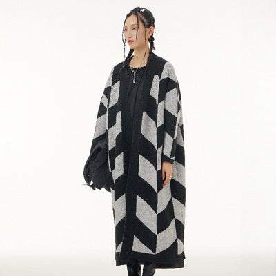 Suéter Holgado Reductor con Corte Oblicuo - Chaqueta Casual Gruesa - Image 3