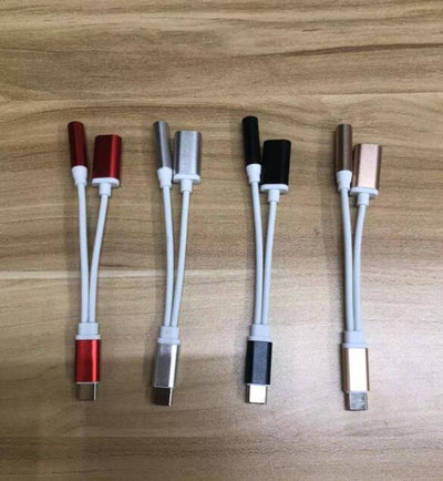 Adaptador de Carga y Cable de Audio para Auriculares con Conector Redondo