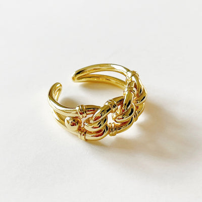 Anillo de Acero Inoxidable Estilo Industrial Minimalista Dorado - Image 4