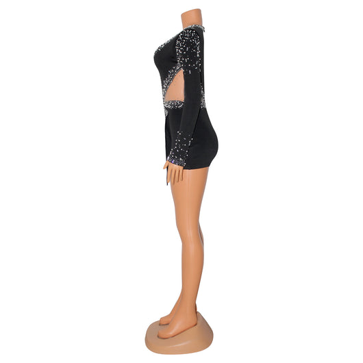 Jumpsuit Ajustado con Escote en V y Detalles de Brillantes - Image 18