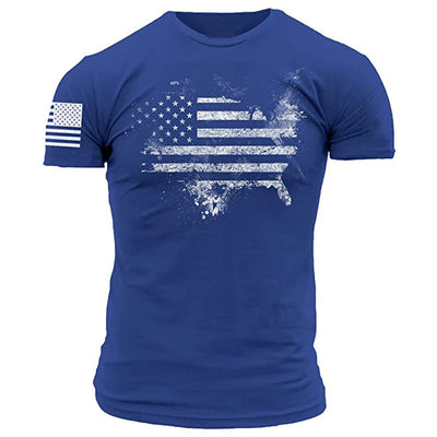 Camiseta Hombre Bandera Americana 1776 Estilo Vintage Whiskey