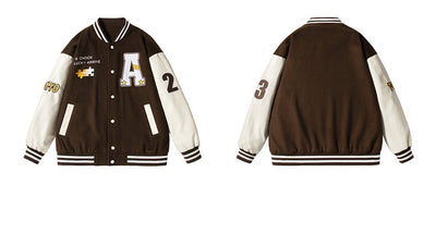 Chaqueta de Béisbol Vintage Americana con Bordado Texturizado - Image 9
