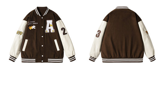 Chaqueta de Béisbol Vintage Americana con Bordado Texturizado - Image 9