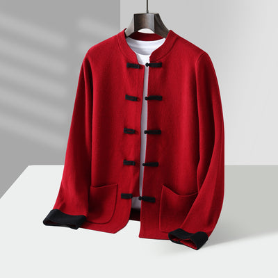 Chaqueta Retro Tang Estilo Chino para Hombre - Casual de Manga Larga - Image 6