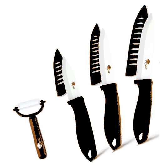 Set de 5 Cuchillos de Cerámica Zirconia con Hojas Blancas - Image 2