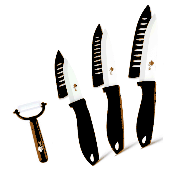 Set de 5 Cuchillos de Cerámica Zirconia con Hojas Blancas