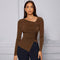 Blusa Elegante Francesa Otoño-Invierno Ajustada e Intelectual