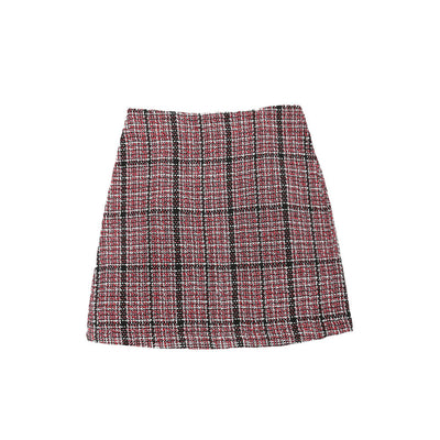 Falda Corta de Lana Cintura Alta Xiaoxiangfeng - Image 2