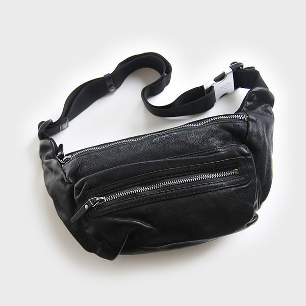 Bolsa de Pecho de Cuero Curtido al Vegetal para Hombre - Mochila Bandolera Casual